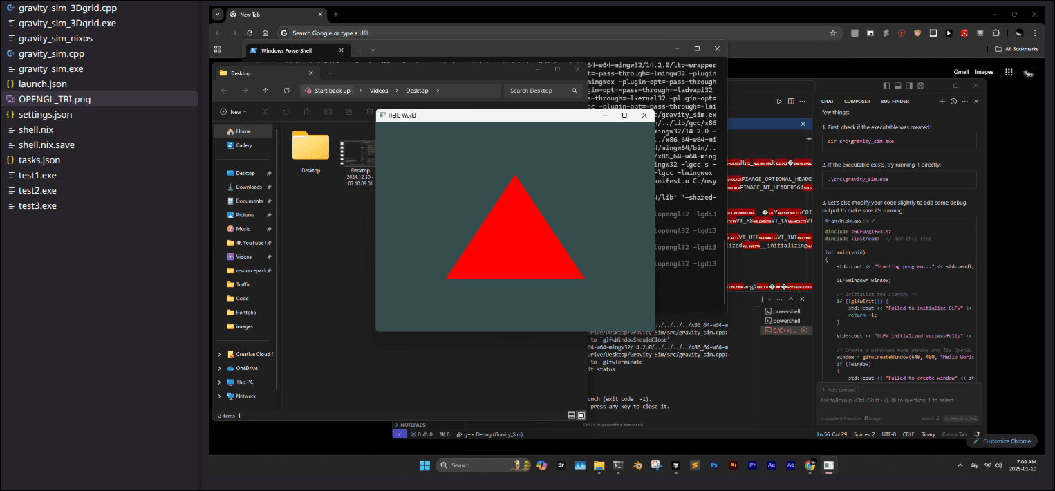 OpenGL Gravity Simulation screenshot 1